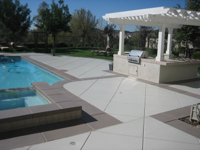 Stained concrete pool deck