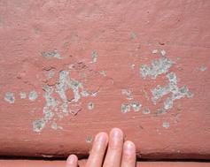 spalling stained concrete