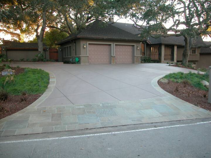 slate and concrete driveway